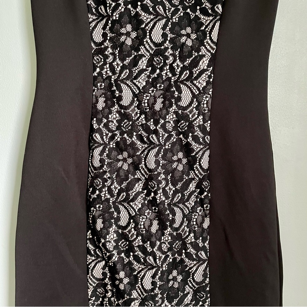 Cynthia Rowley Lace Inset Silhouette Dress Womens 4 Little Black Dress - Picture 10 of 13